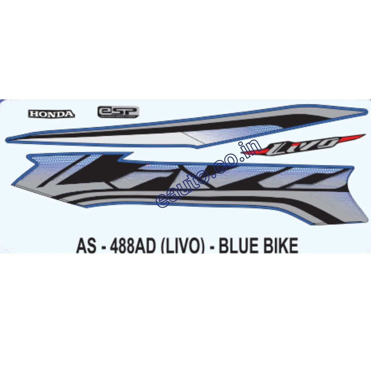 Graphics Sticker Set for Honda Livo | Blue Vehicle | Both Sides