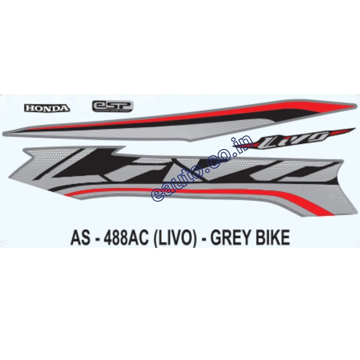 Graphics Sticker Set for Honda Livo | Grey Vehicle | Both Sides
