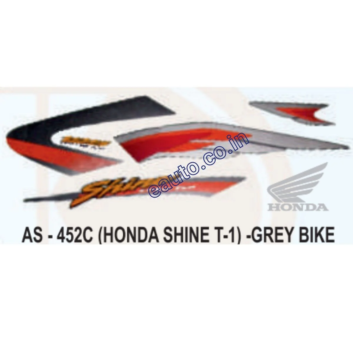 Graphics Sticker Set for Honda Shine | Type 1 | Grey Vehicle | Both Sides