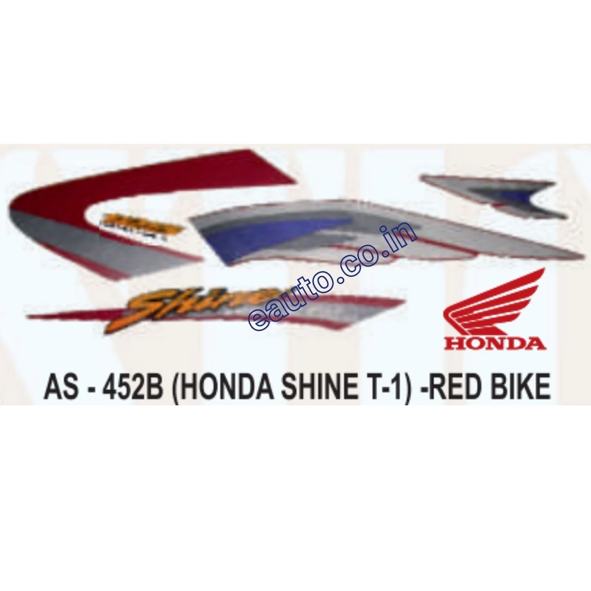 Graphics Sticker Set for Honda Shine | Type 1 | Red Vehicle | Both Sides