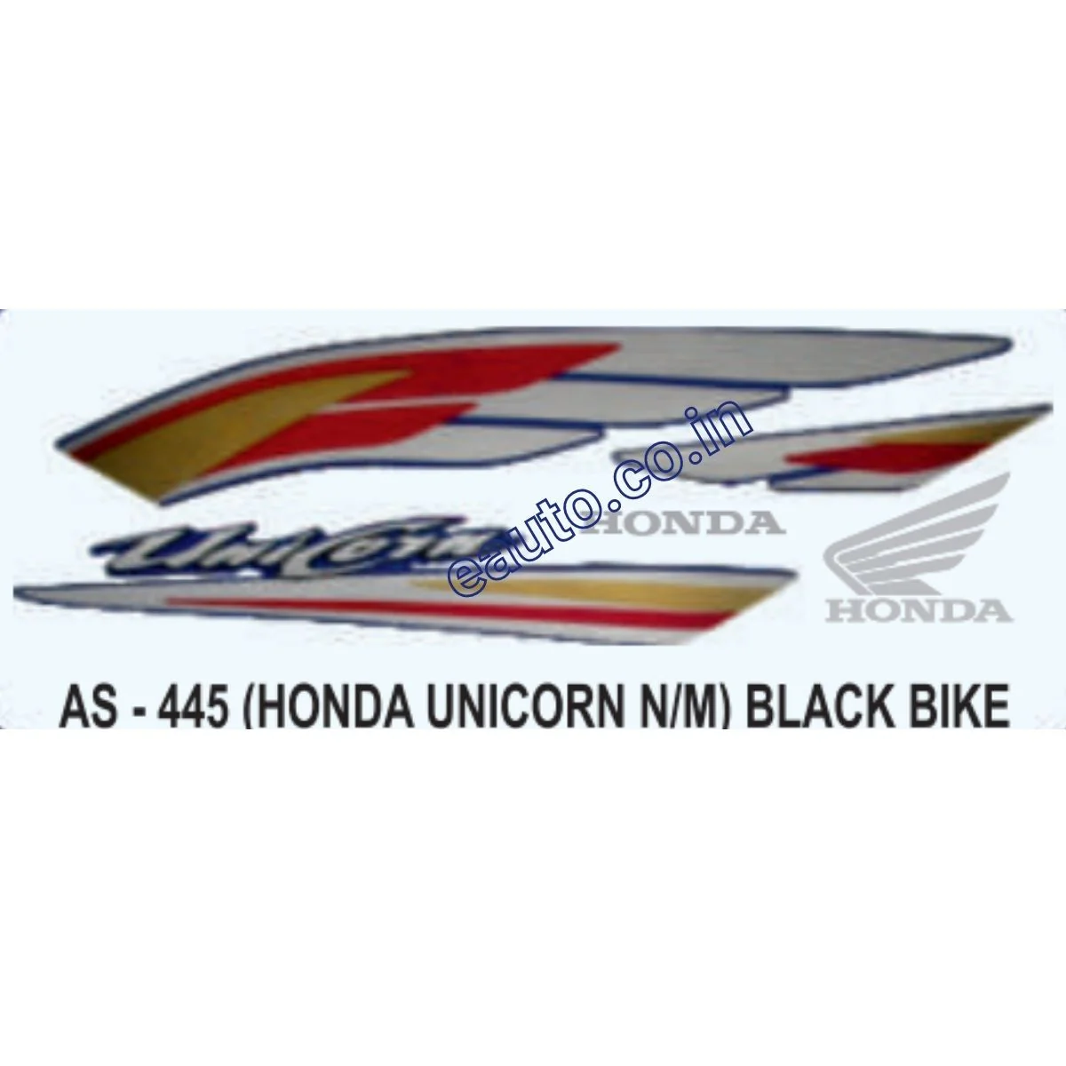 Graphics Sticker Set for Honda Unicorn | New Model | Black Vehicle | Both Sides