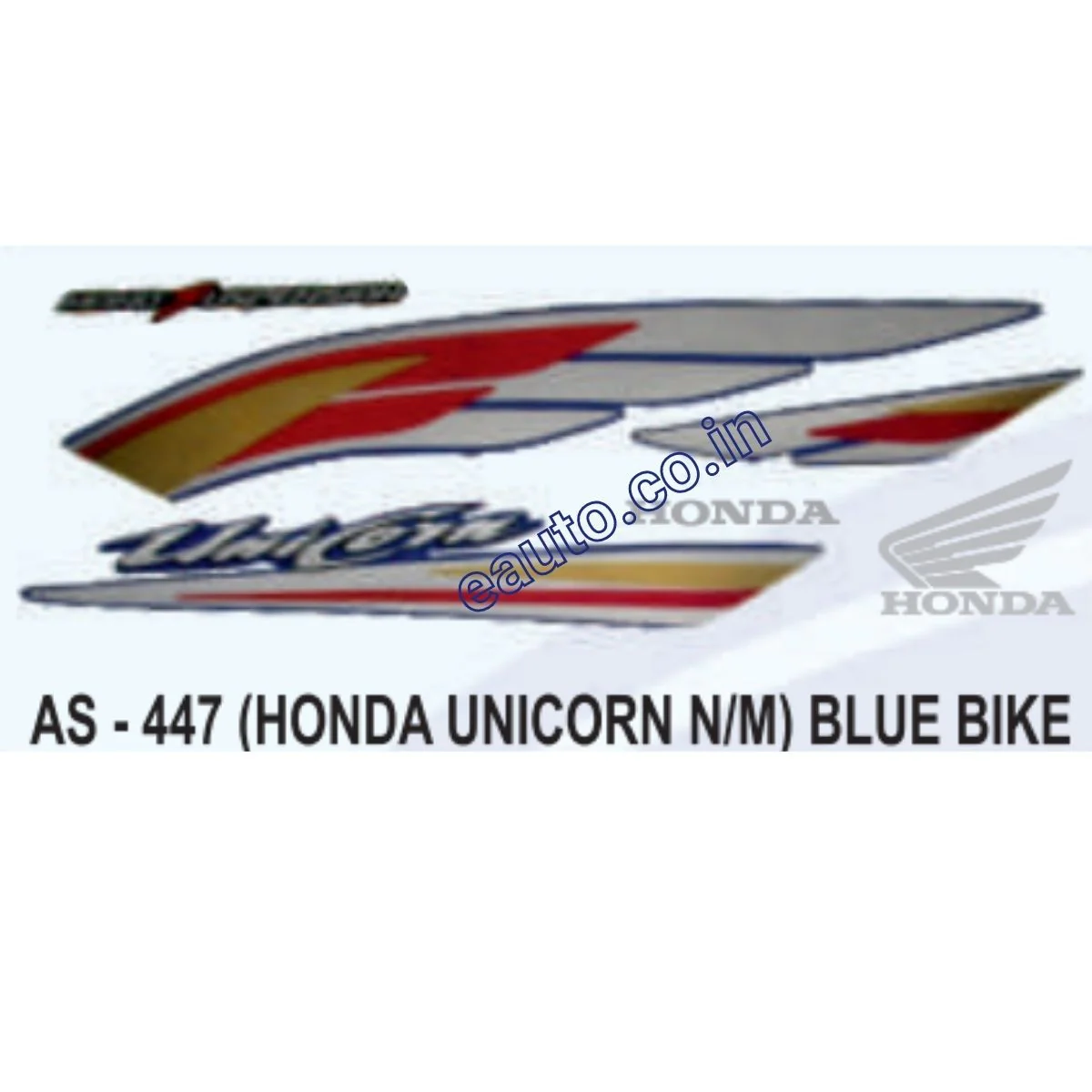 Graphics Sticker Set for Honda Unicorn | New Model | Blue Vehicle | Both Sides