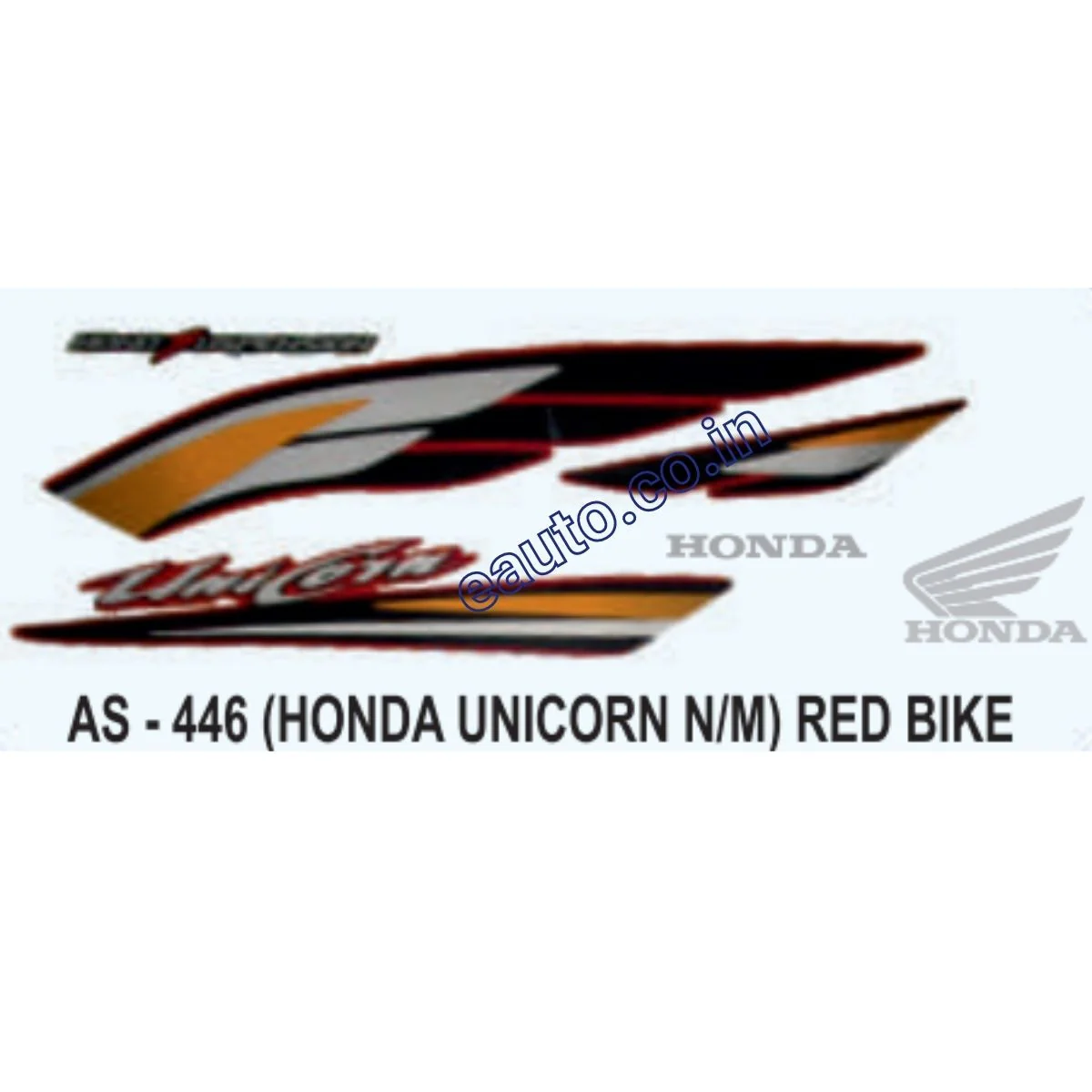 Graphics Sticker Set for Honda Unicorn | New Model | Red Vehicle | Both Sides