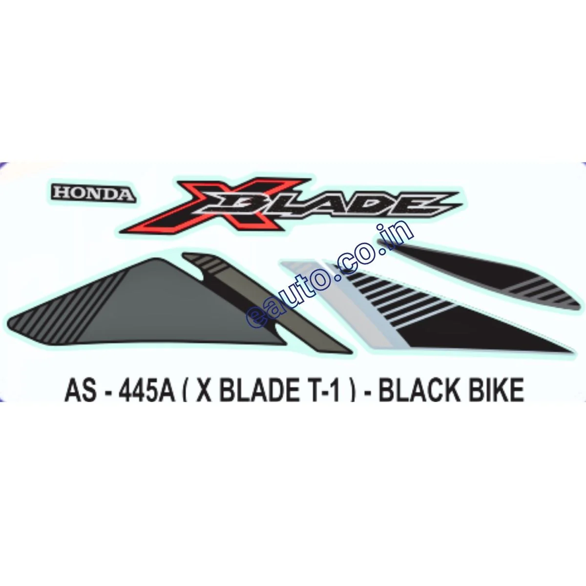 Graphics Sticker Set for Honda X Blade | Type 1 | Black Vehicle | Both Sides