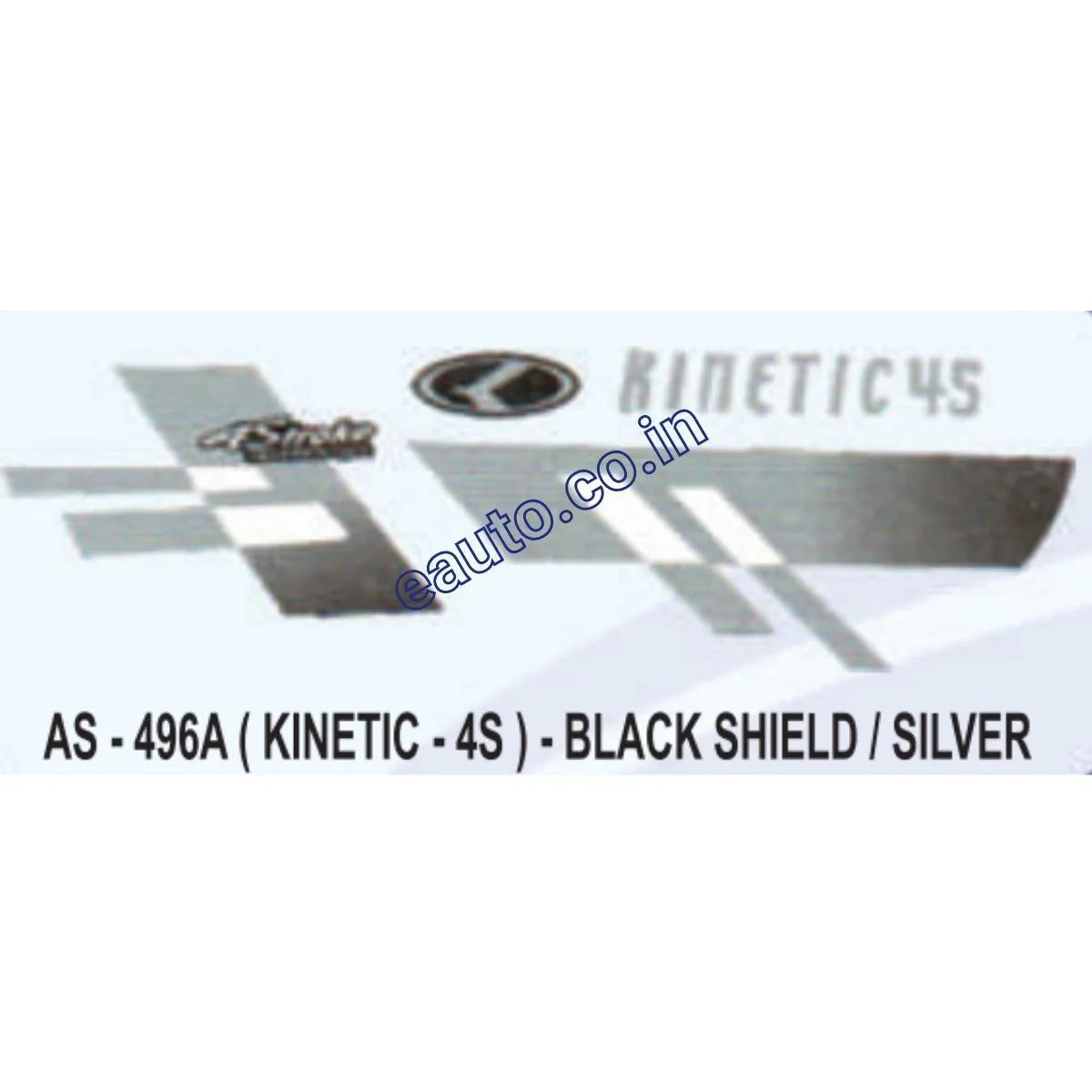 Graphics Sticker Set for Kinetic 4S | Black & Silver Vehicle | Both Sides