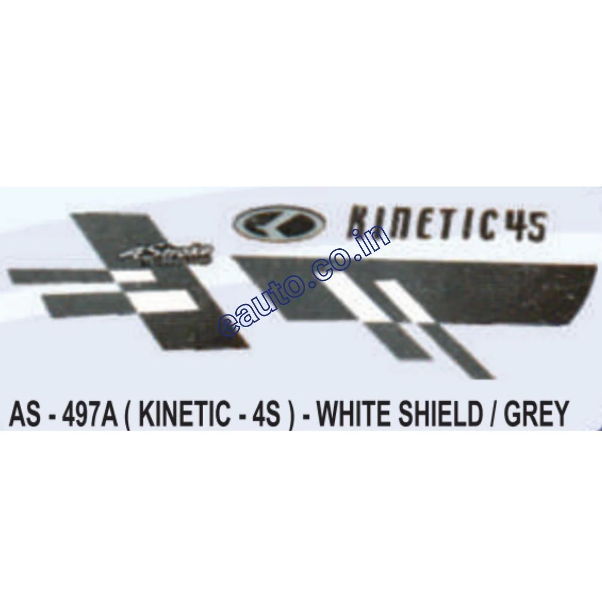 Graphics Sticker Set for Kinetic 4S | White & Grey Vehicle | Both Sides