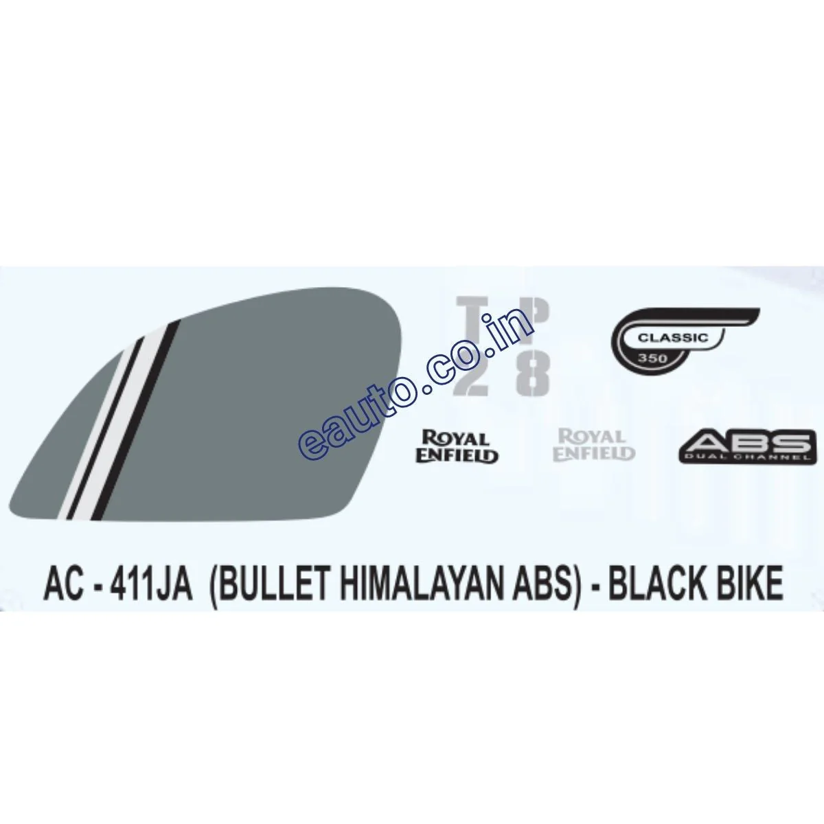 Graphics Sticker Set for Royal Enfield Bullet Himalayan | ABS | Black Vehicle | Both Sides