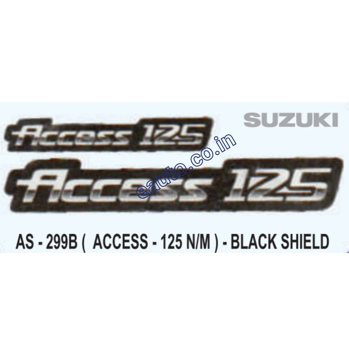 Graphics Sticker Set for Suzuki Access 125 | New Model | Black Shield Sticker | Both Sides