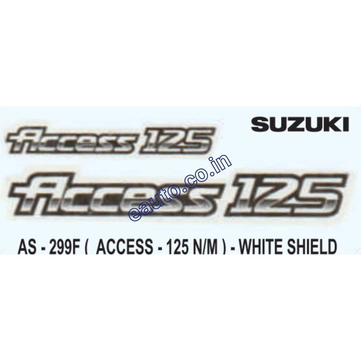 Graphics Sticker Set for Suzuki Access 125 | New Model | White Shield Sticker | Both Sides