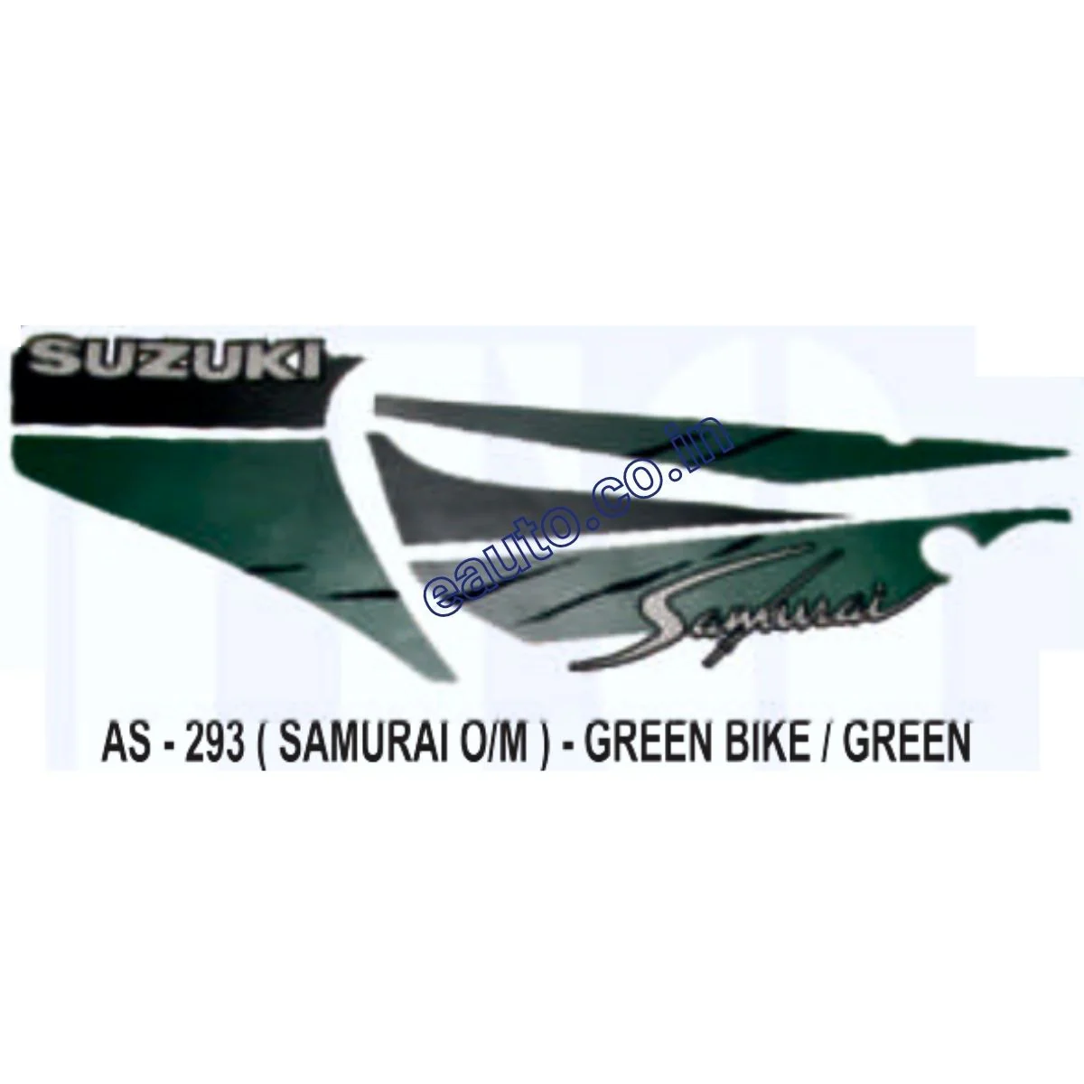 Graphics Sticker Set for Suzuki Samurai | Old Model | Green Vehicle | Green Sticker | Both Sides