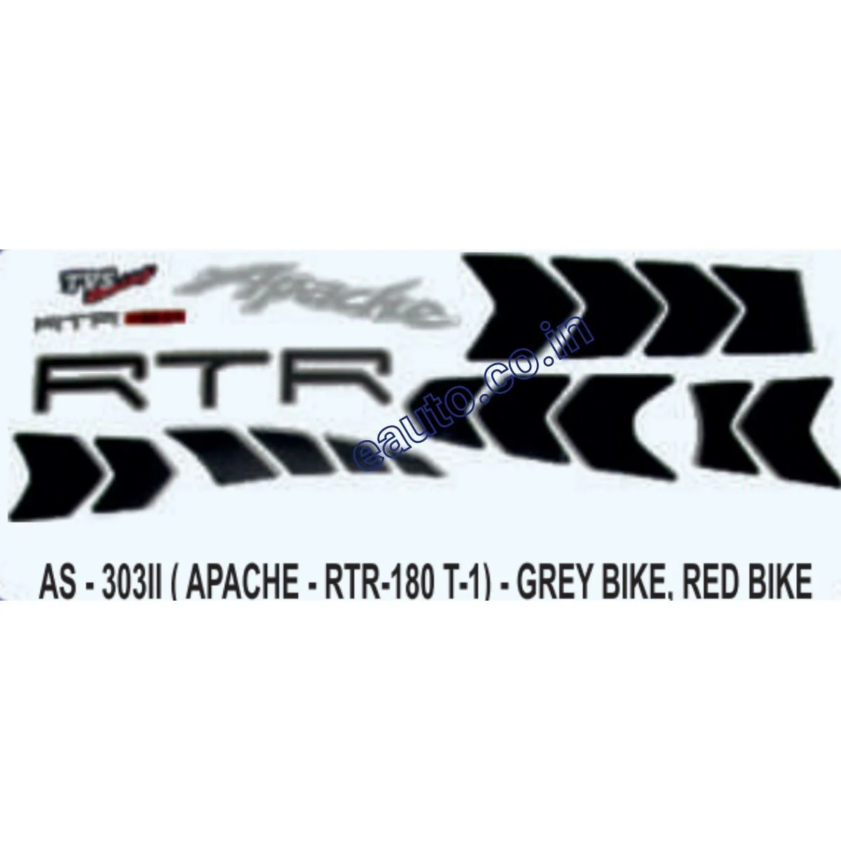 Graphics Sticker Set for TVS Apache RTR 180 | Type 1 | Grey Vehicle | Red Sticker | Both Sides