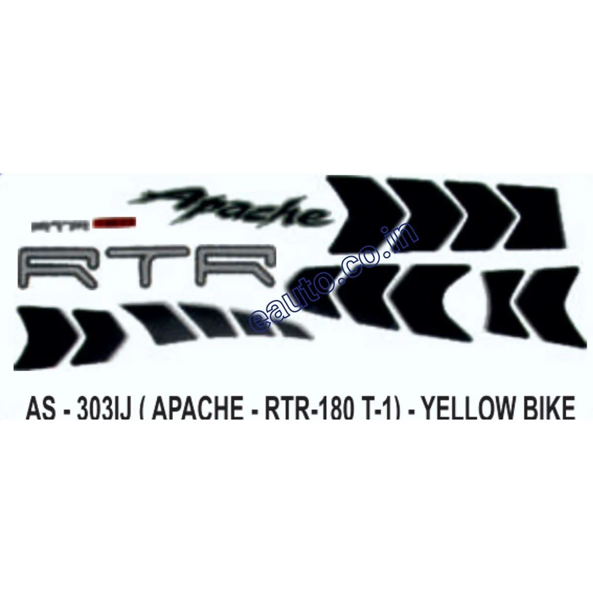 Graphics Sticker Set for TVS Apache RTR 180 | Type 1 | Yellow Vehicle | Both Sides