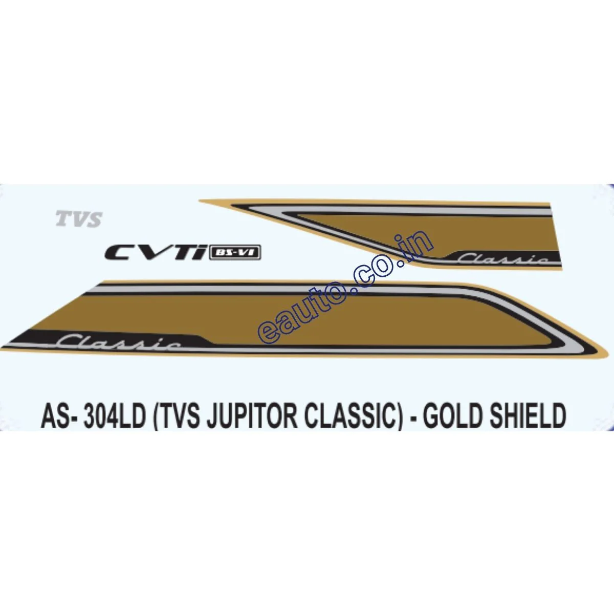Graphics Sticker Set for TVS Jupiter Classic | Gold Vehicle | Gold Shield Sticker | Both Sides