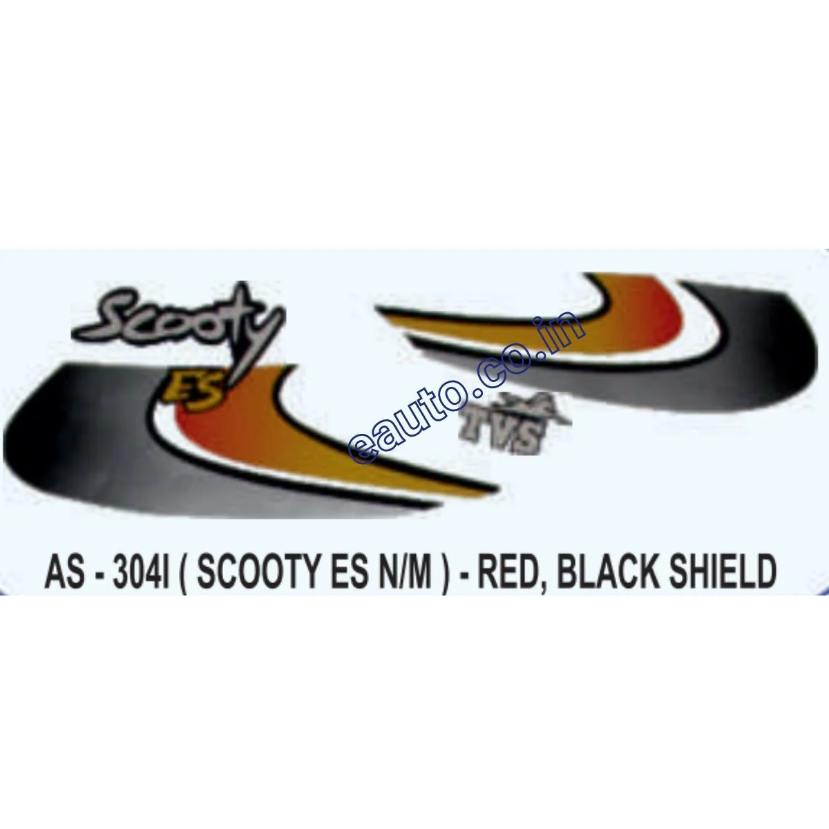 Graphics Sticker Set for TVS Scooty ES | New Model | Red & Black Shield Sticker | Both Sides
