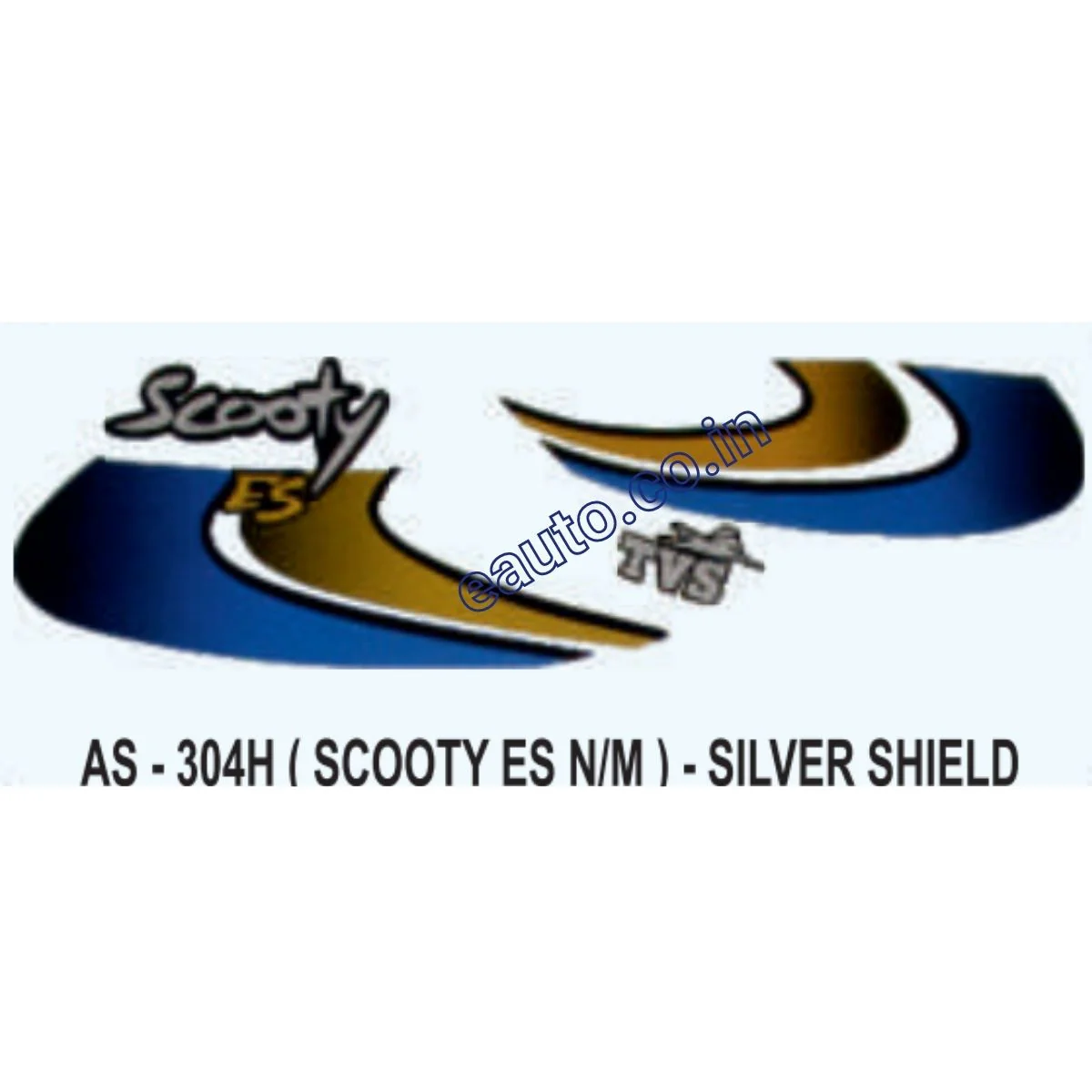 Graphics Sticker Set for TVS Scooty ES | New Model | Silver Shield Sticker | Both Sides