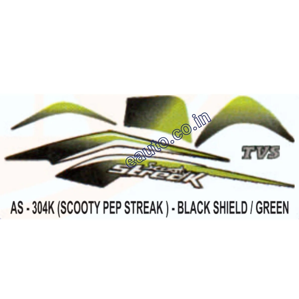 Graphics Sticker Set for TVS Scooty Pep Streak | Black & Green Sticker | Both Sides