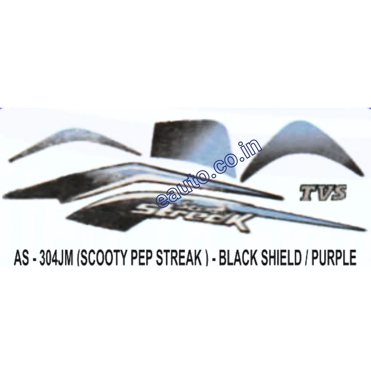 Graphics Sticker Set for TVS Scooty Pep Streak | Black & Purple Sticker | Both Sides
