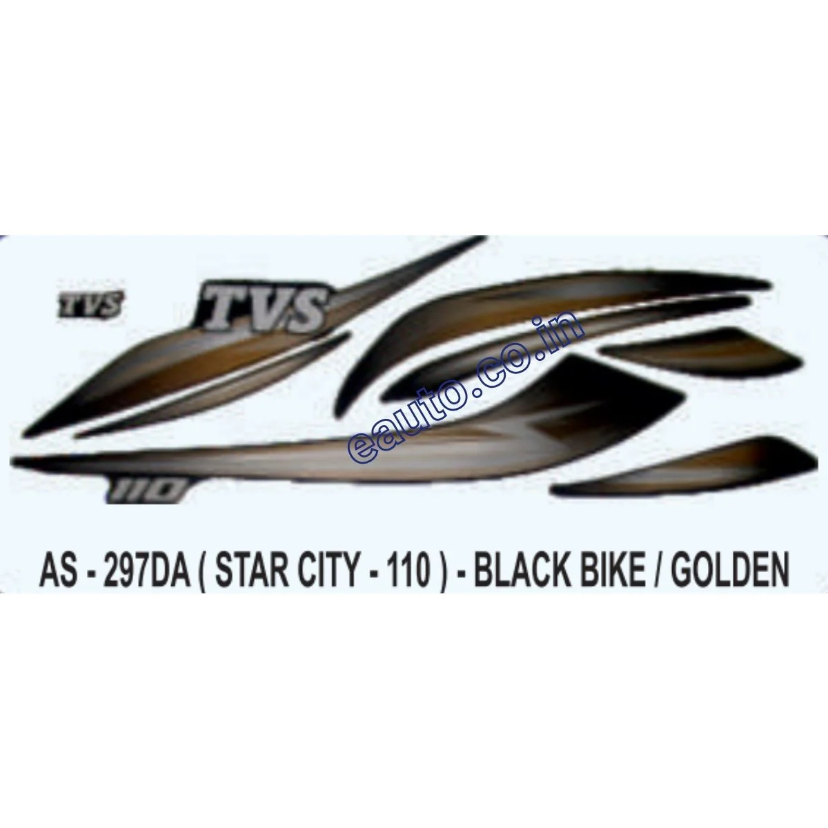Graphics Sticker Set for TVS Star City 110 | Black Vehicle | Golden Sticker | Both Sides