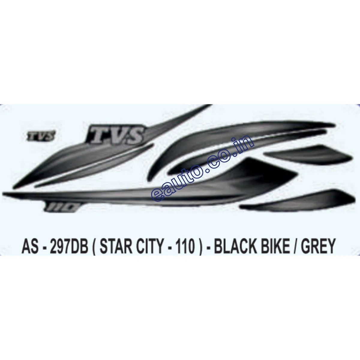 Graphics Sticker Set for TVS Star City 110 | Black Vehicle | Grey Sticker | Both Sides