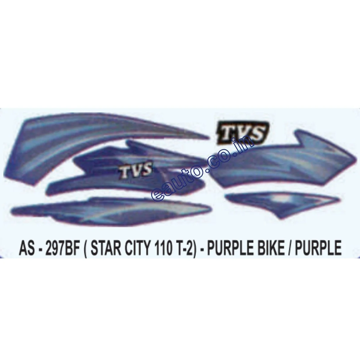 Graphics Sticker Set for TVS Star City 110 | Type 2 | Purple Vehicle | Purple Sticker | Both Sides