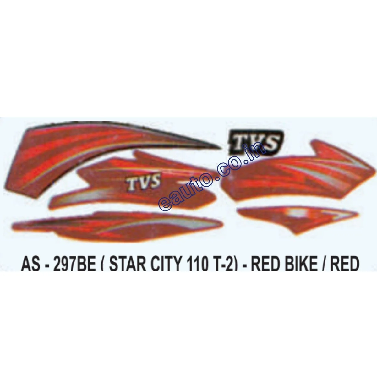 Graphics Sticker Set for TVS Star City 110 | Type 2 | Red Vehicle | Red Sticker | Both Sides