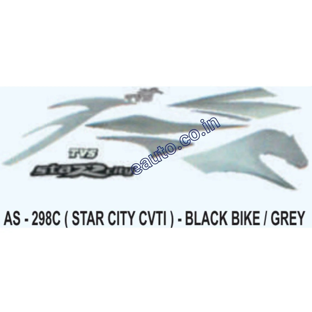 Graphics Sticker Set for TVS Star City CVTI | Black Vehicle | Grey Sticker | Both Sides