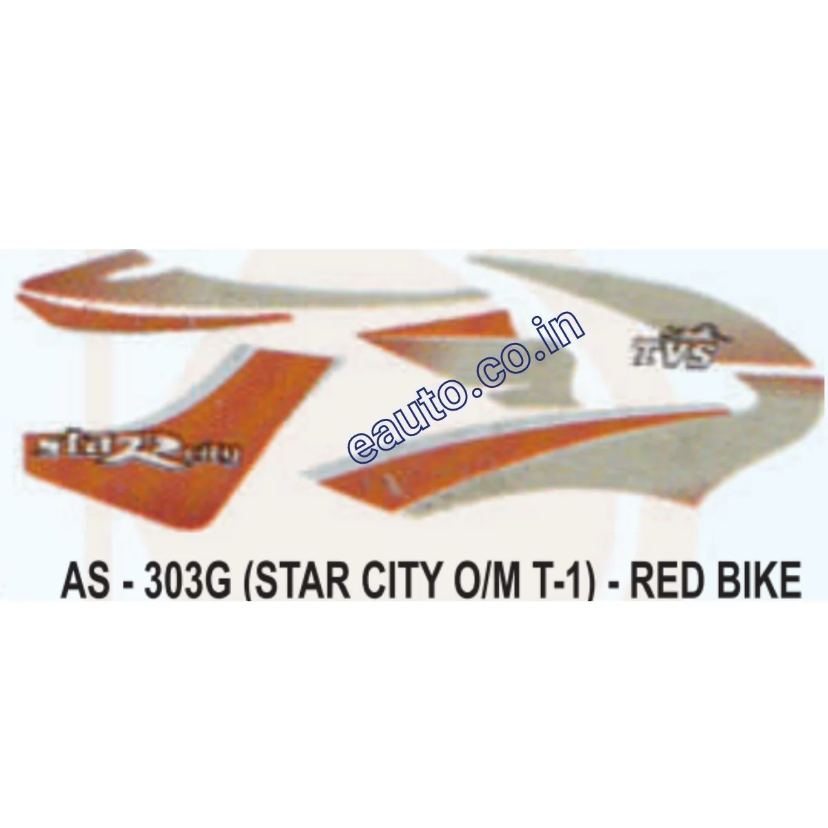 Graphics Sticker Set for TVS Star City | Type 1 | Old Model | Red Vehicle | Both Sides
