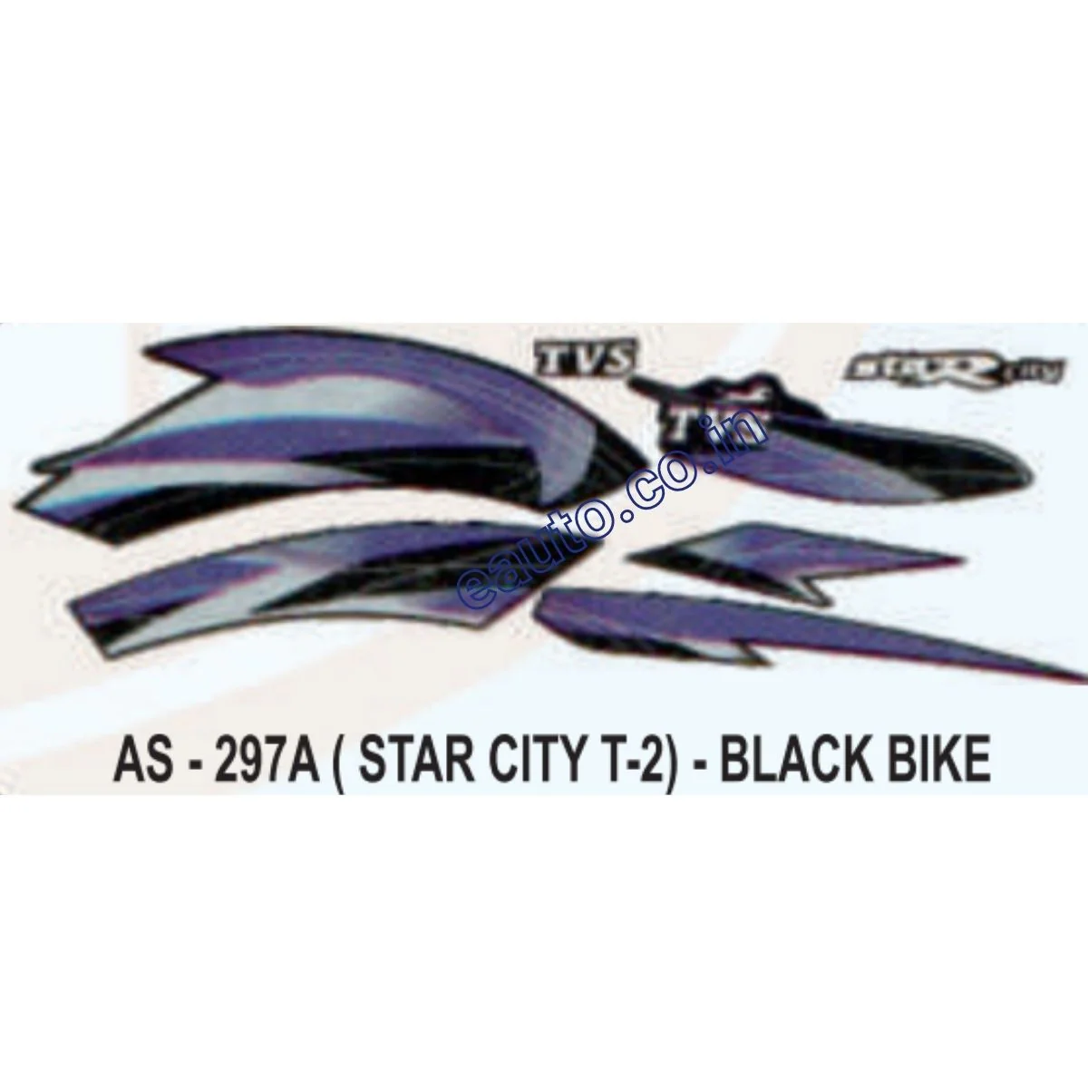 Graphics Sticker Set for TVS Star City | Type 2 | Black Vehicle | Both Sides