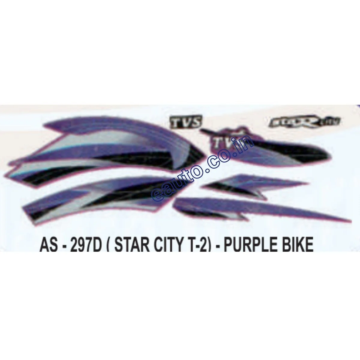 Graphics Sticker Set for TVS Star City | Type 2 | Purple Vehicle | Both Sides