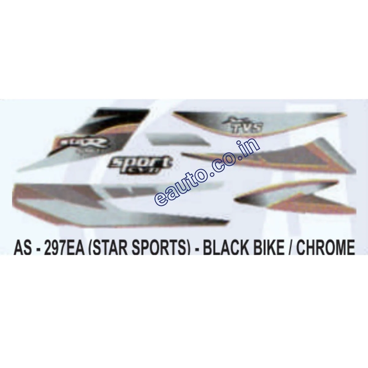 Graphics Sticker Set for TVS Star Sports | Black Vehicle | Chrome Sticker | Both Sides