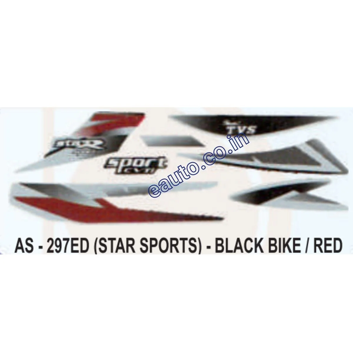 Graphics Sticker Set for TVS Star Sports | Black Vehicle | Red Sticker | Both Sides