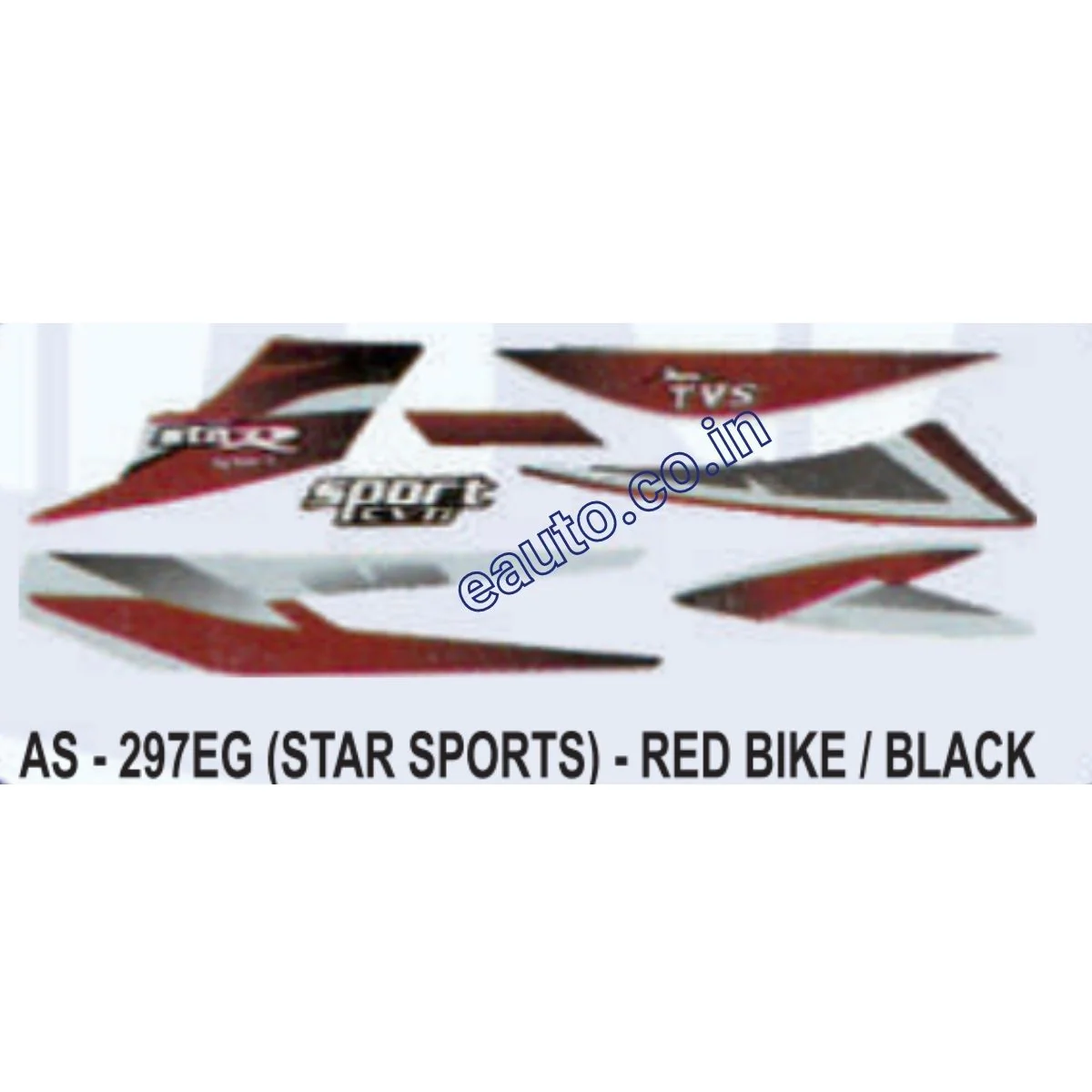 Graphics Sticker Set for TVS Star Sports | Red Vehicle | Black Sticker | Both Sides