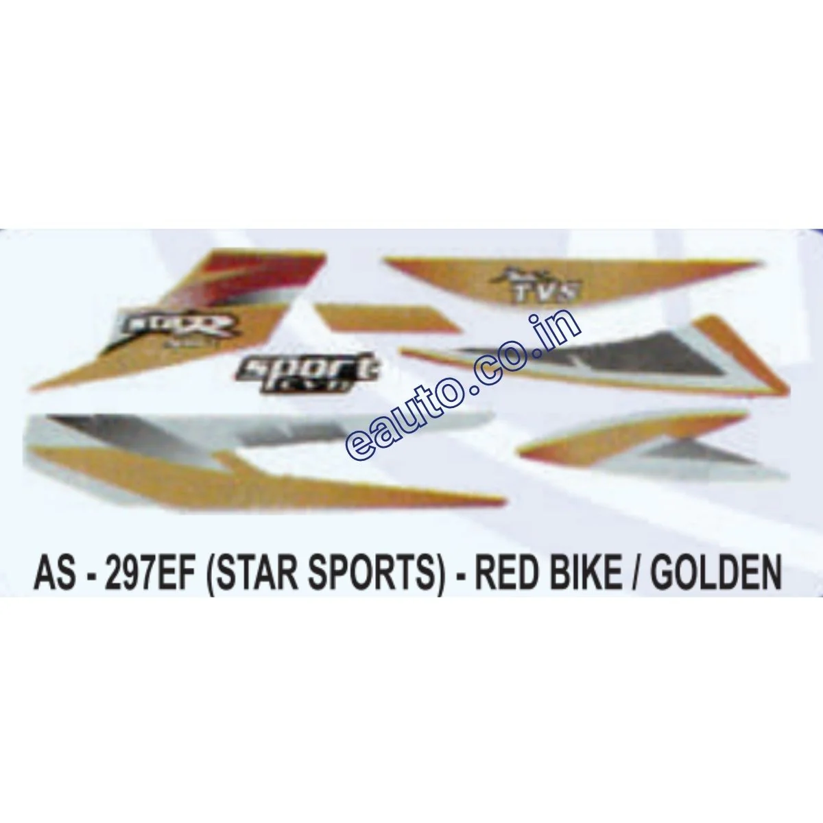 Graphics Sticker Set for TVS Star Sports | Red Vehicle | Golden Sticker | Both Sides