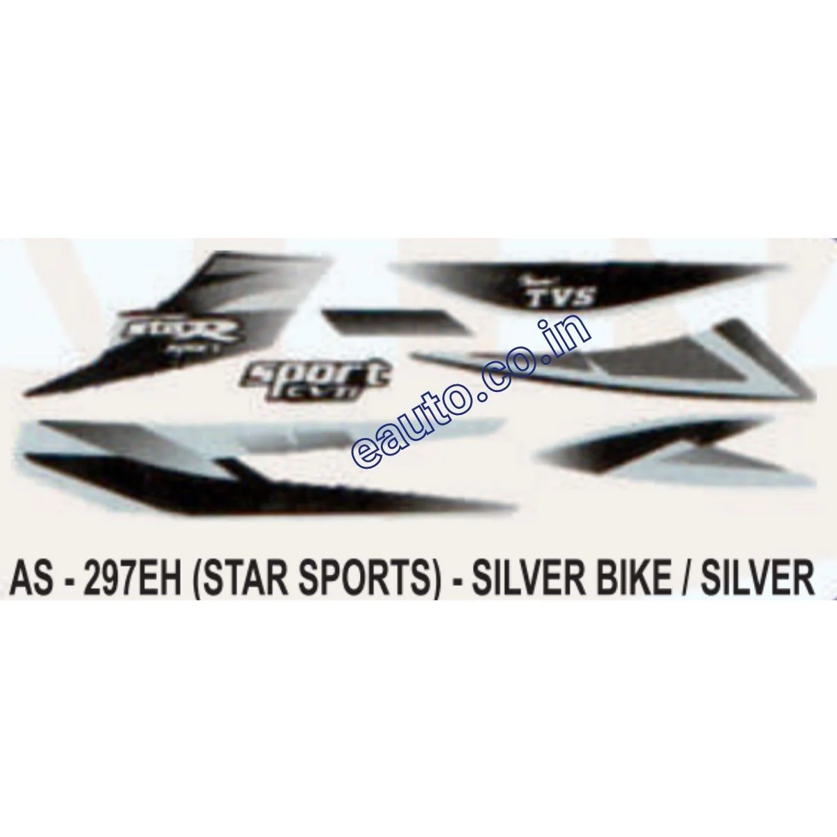 Graphics Sticker Set for TVS Star Sports | Silver Vehicle | Silver Sticker | Both Sides