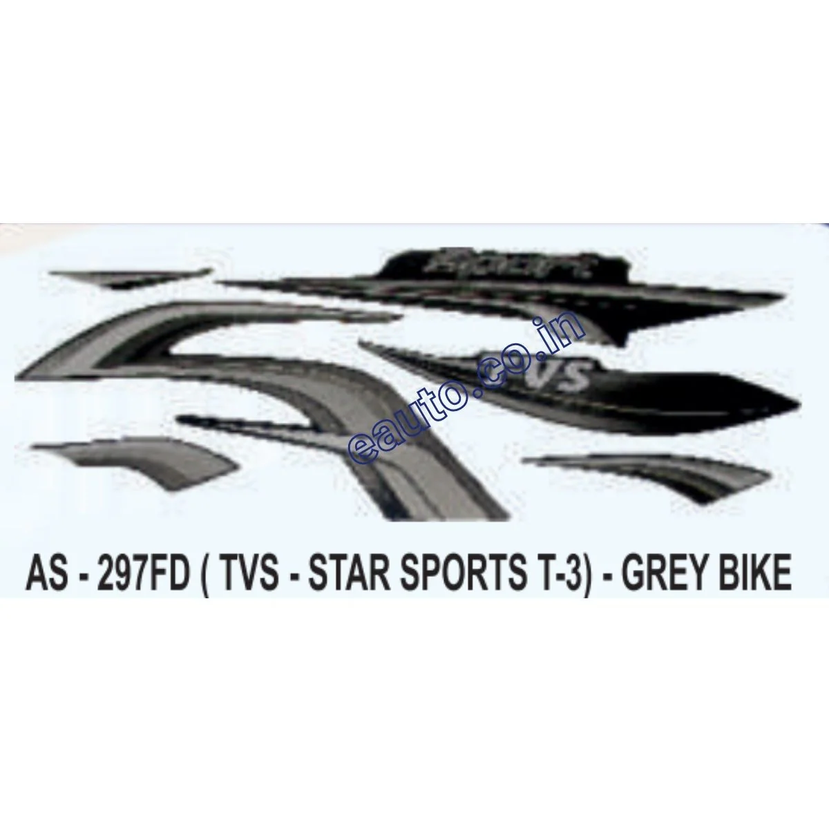 Graphics Sticker Set for TVS Star Sports | Type 3 | Grey Vehicle | Both Sides