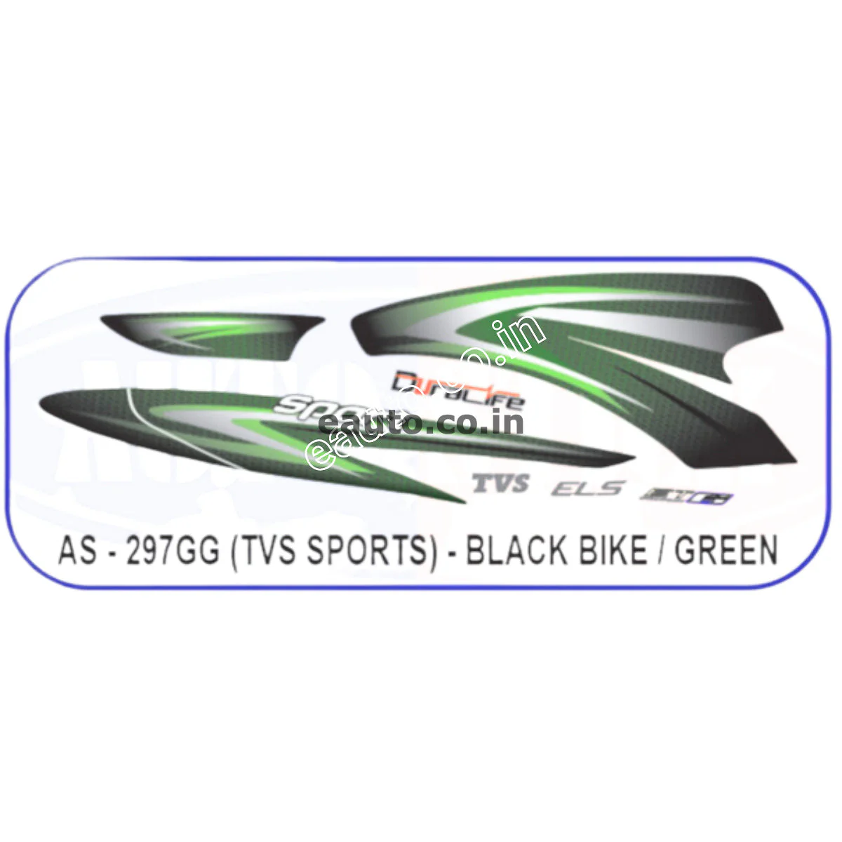 Graphics Sticker Set for TVS TVS Sports | Black Vehicle | Green Sticker | Both Sides