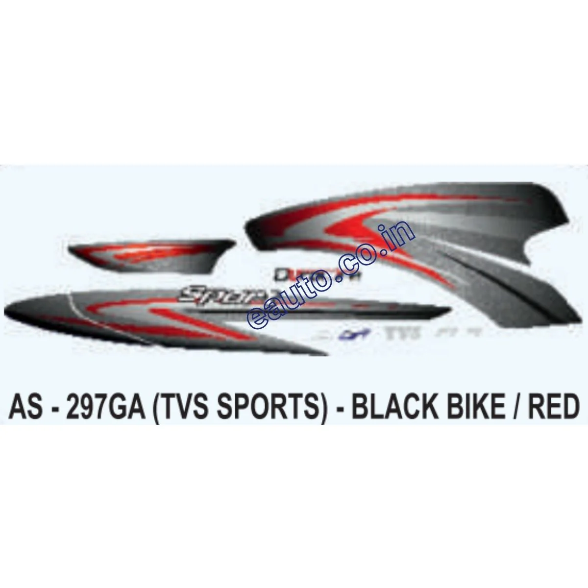 Graphics Sticker Set for TVS TVS Sports | Black Vehicle | Red Sticker | Both Sides