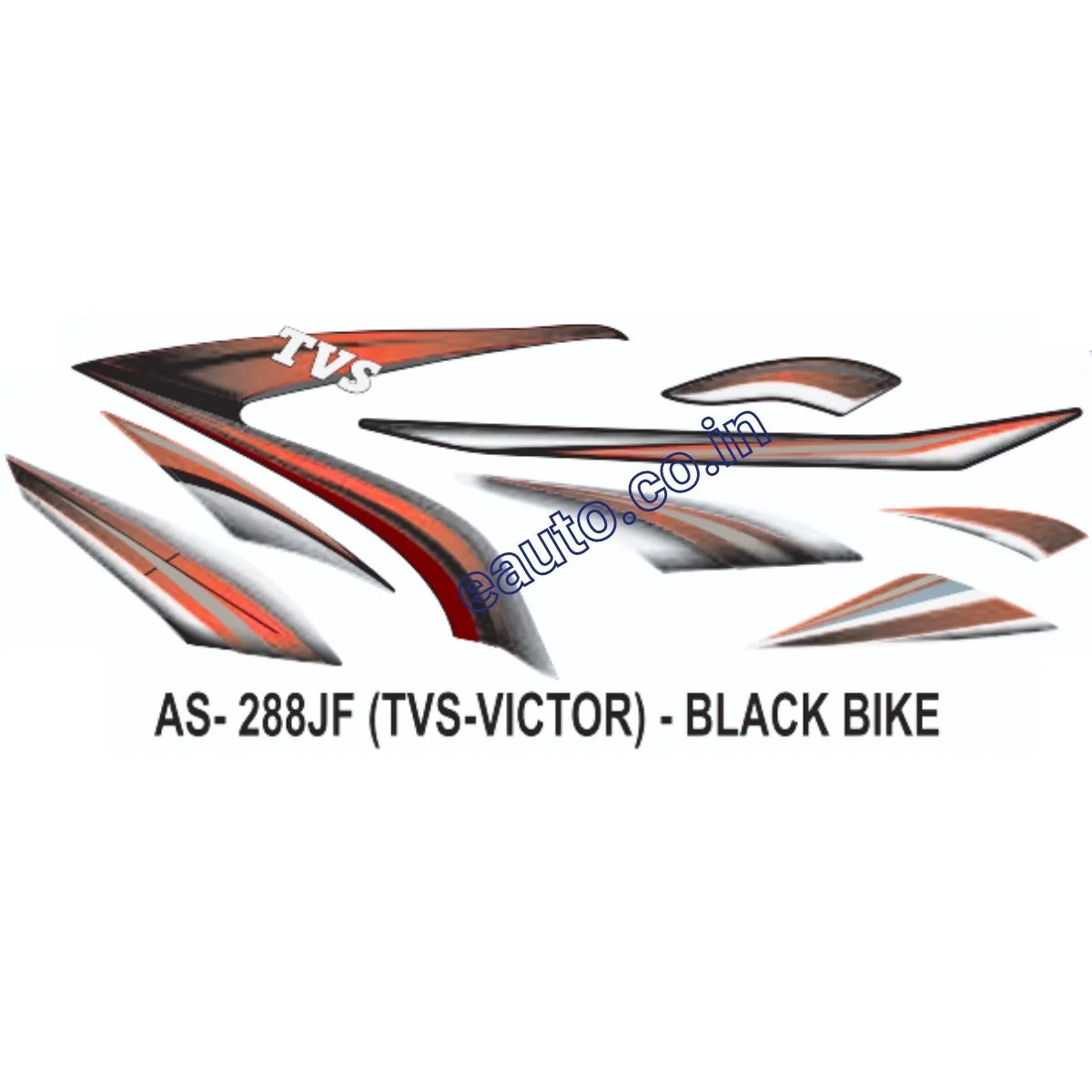Graphics Sticker Set for TVS Victor | Black Vehicle | Both Sides