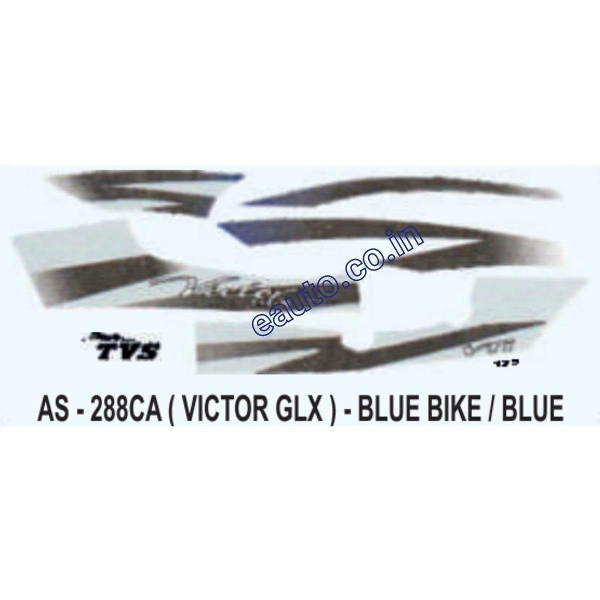 Graphics Sticker Set for TVS Victor GLX | Blue Vehicle | Blue Sticker | Both Sides