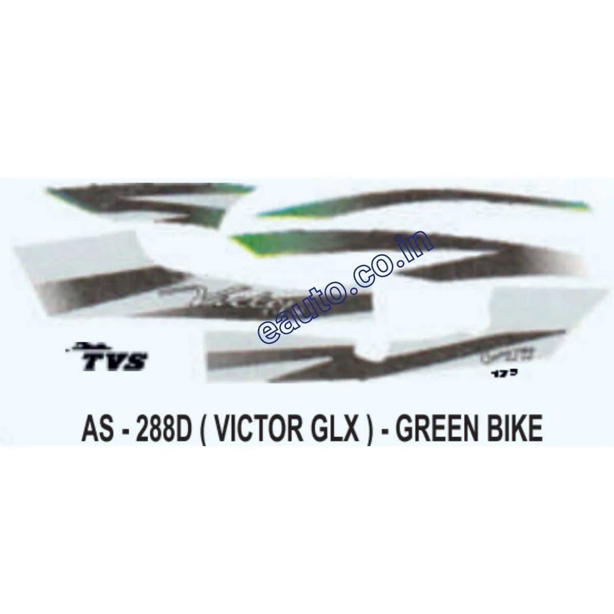 Graphics Sticker Set for TVS Victor GLX | Green Vehicle | Red Sticker | Both Sides