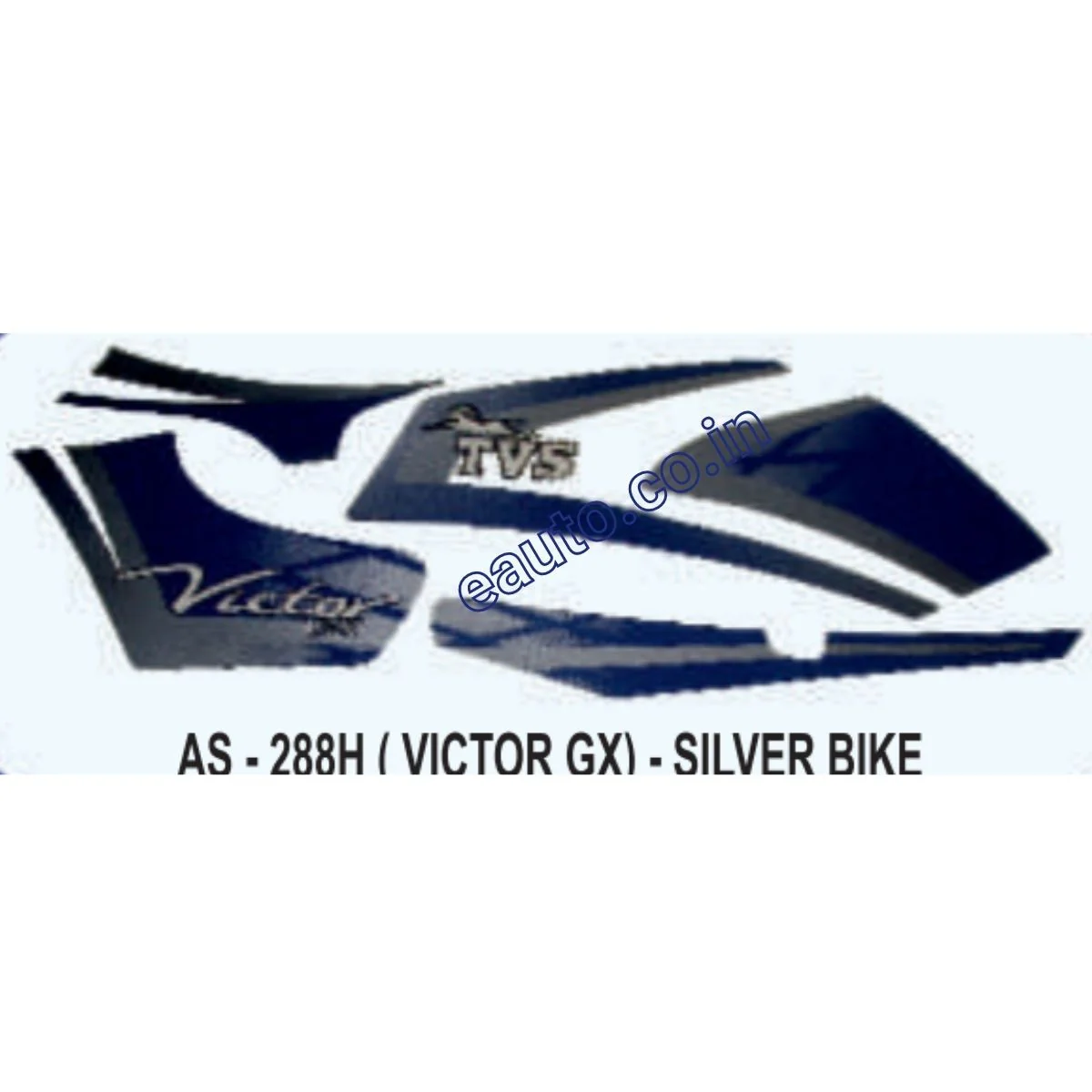 Graphics Sticker Set for TVS Victor GX | Silver Vehicle | Both Sides