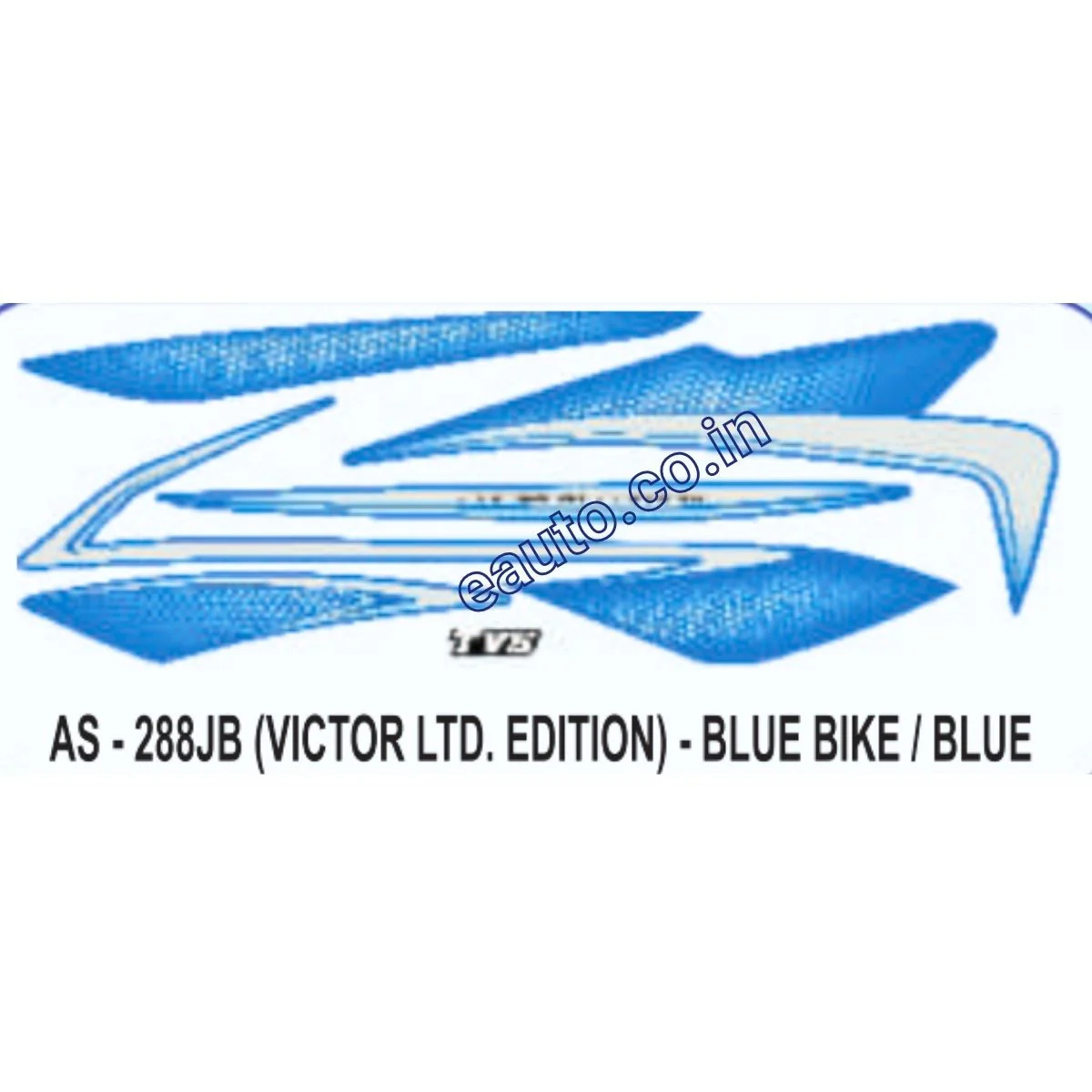 Graphics Sticker Set for TVS Victor | Limited Edition | Blue Vehicle | Blue Sticker | Both Sides