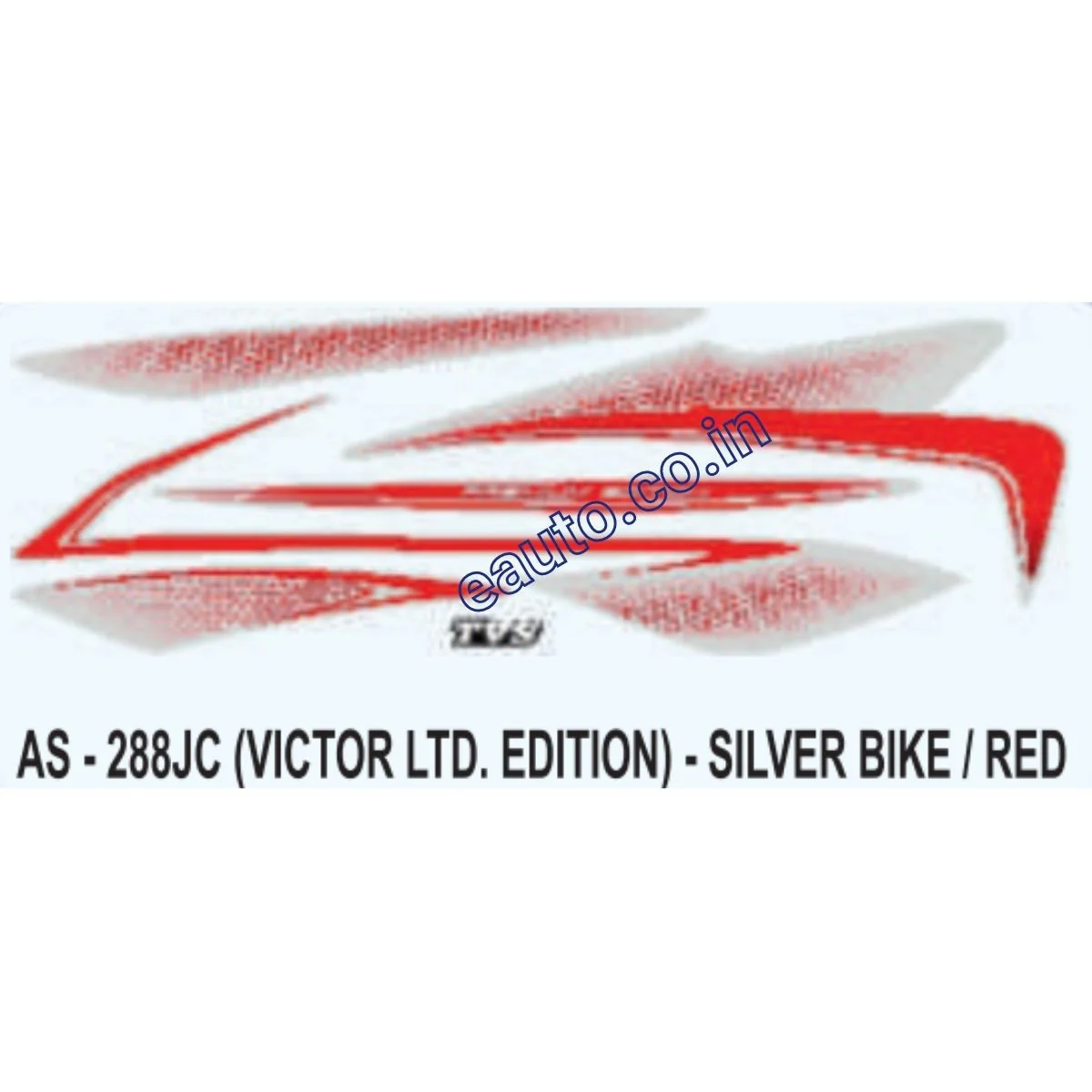 Graphics Sticker Set for TVS Victor | Limited Edition | Silver Vehicle | Red Sticker | Both Sides