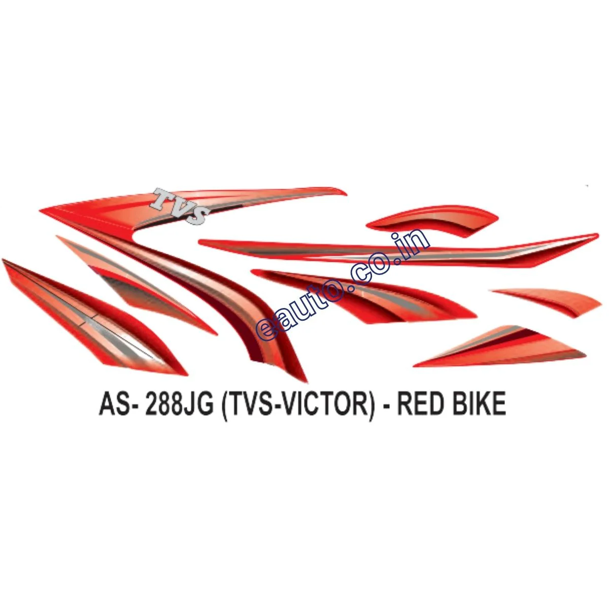 Graphics Sticker Set for TVS Victor | Red Vehicle | Both Sides