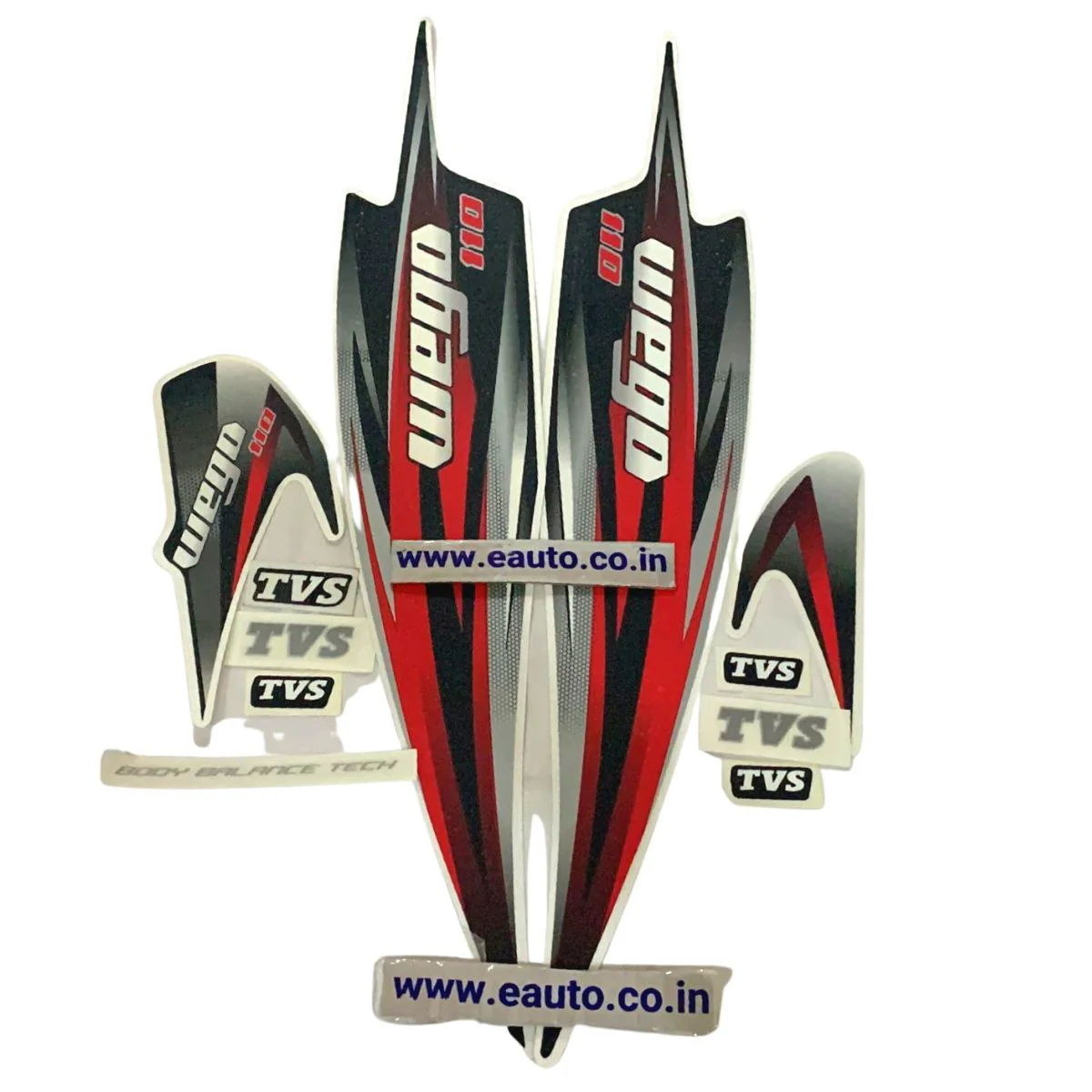Graphics Sticker Set for TVS Wego 110 | Black Bike | Vinyl Decal Set | Both Sides