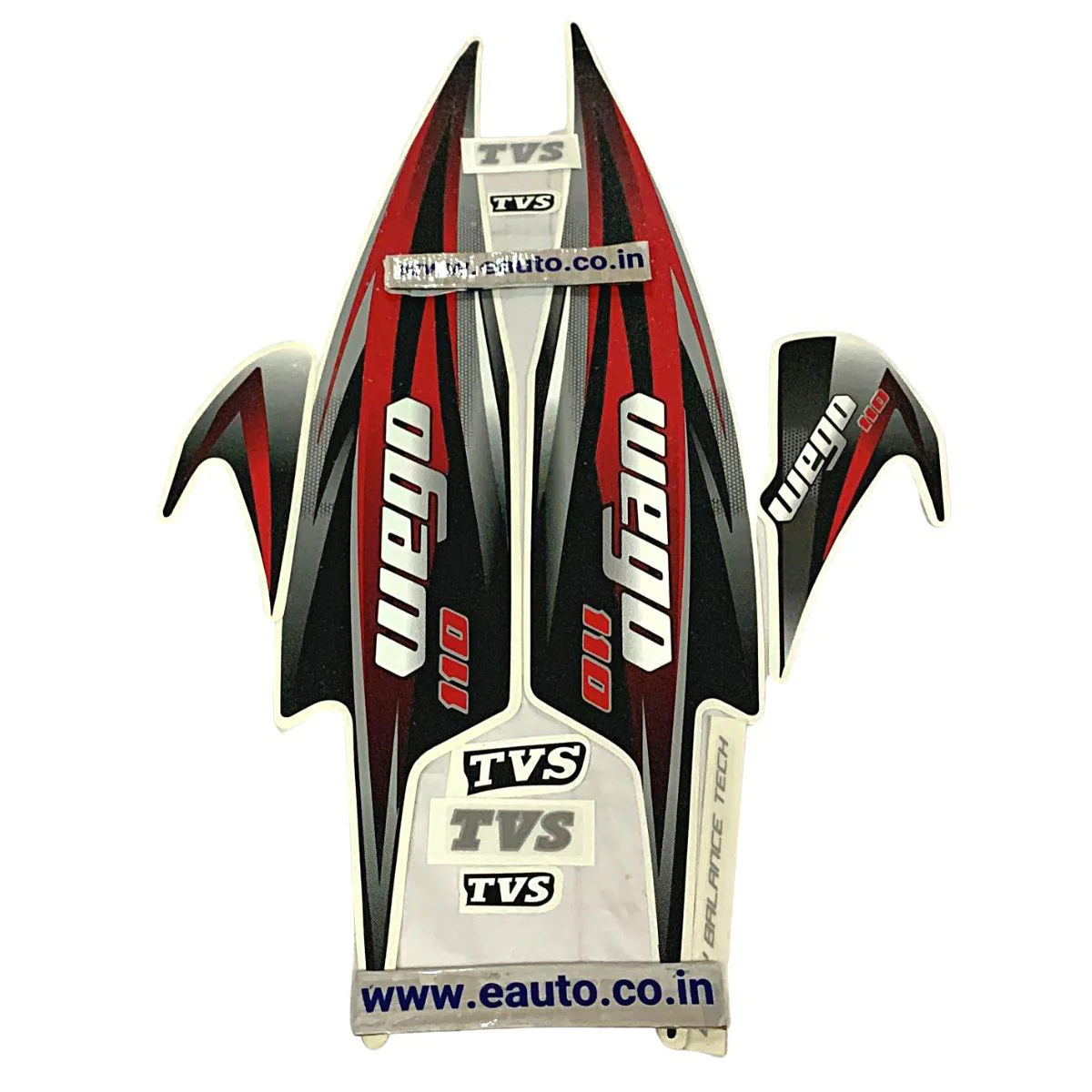 Graphics Sticker Set for TVS Wego 110 | Red | Vinyl Decal Set | Both Sides