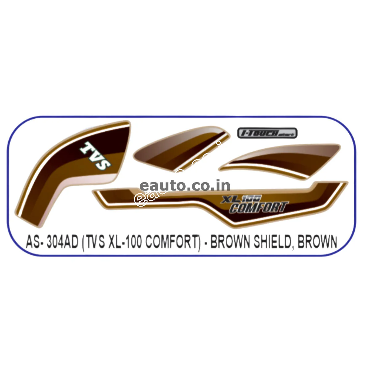 Graphics Sticker Set for TVS XL 100 Comfort | Brown Vehicle | Dark Brown Sticker | Both Sides
