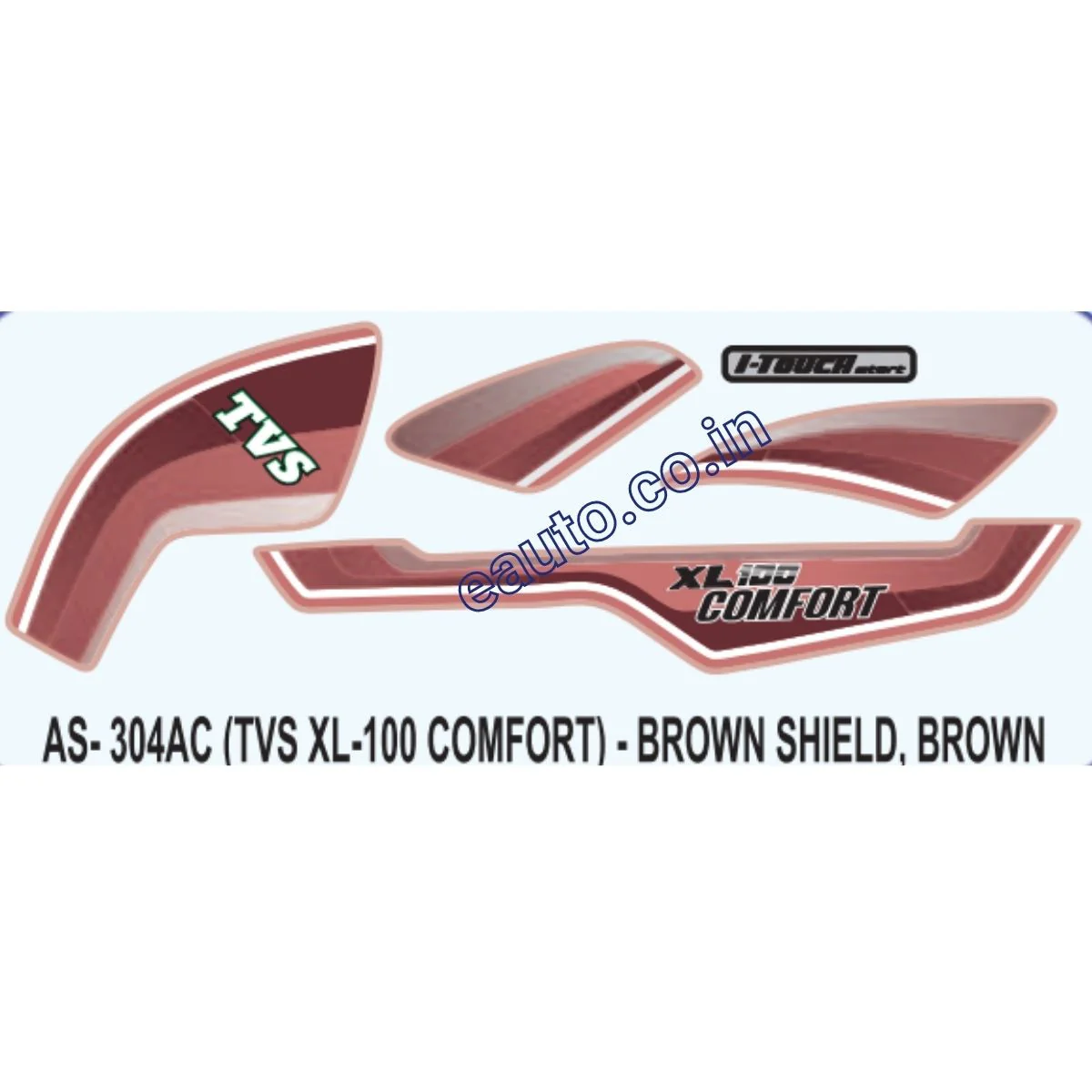 Graphics Sticker Set for TVS XL 100 Comfort | Brown Vehicle | Light Brown Sticker | Both Sides