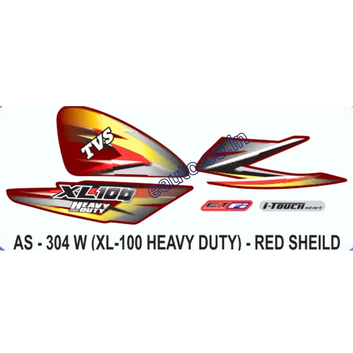 Graphics Sticker Set for TVS XL 100 FI | Heavy Duty | Red Vehicle | Both Sides