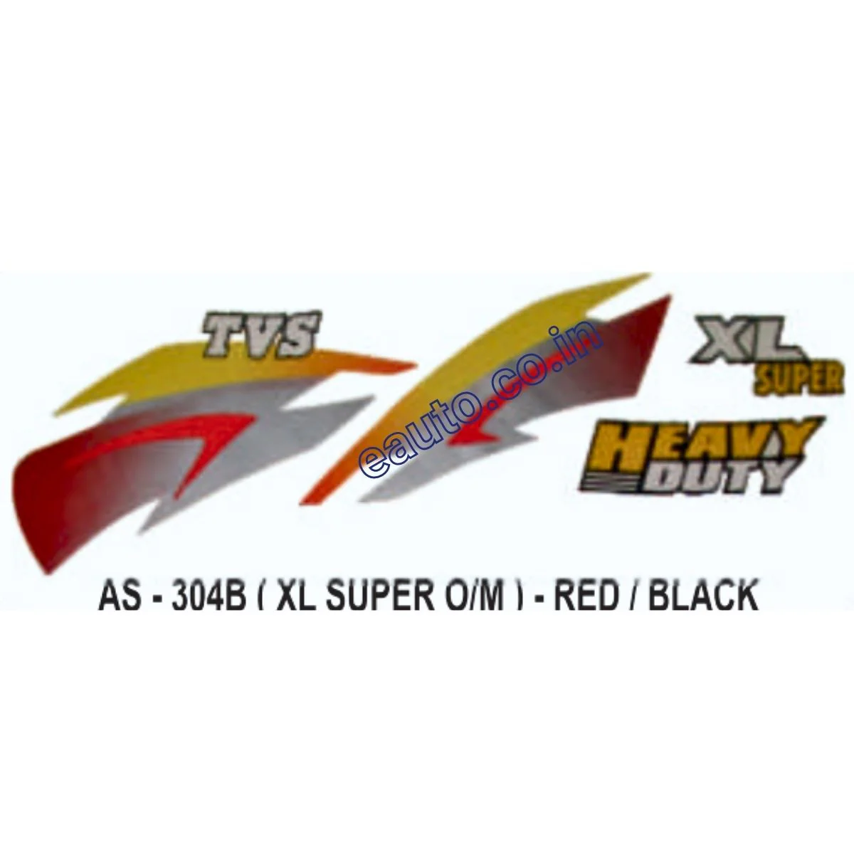 Graphics Sticker Set for TVS XL Super | Old Model | Red | Black Sticker | Both Sides